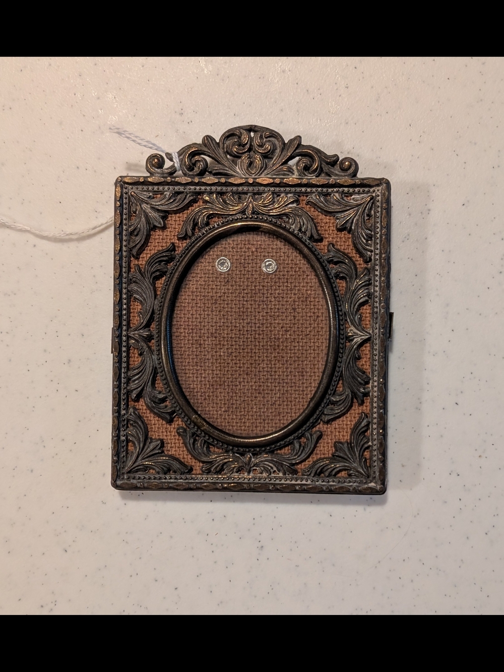 Vintage Ornate Brass Picture Frame Oval 4.5x3.5 Inches Made In Italy